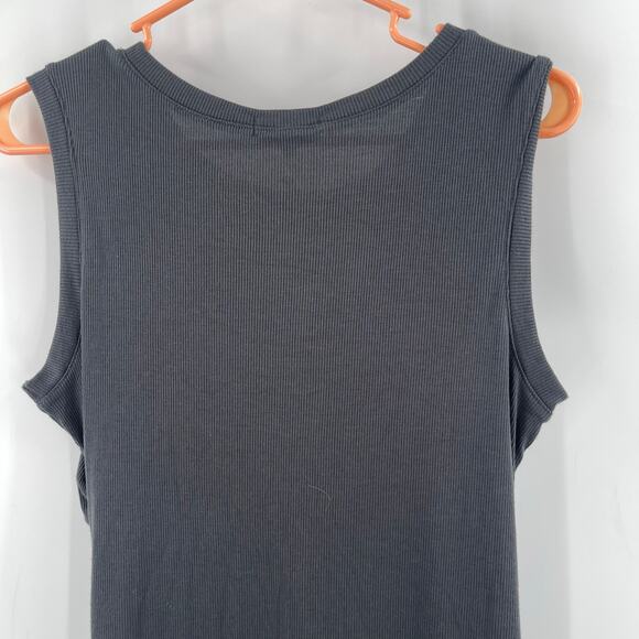 Z SUPPLY Dress Medium Gray Ribbed Bodycon Selah Eco Knit Rib Mini Casual NWT - Picture 7 of 12